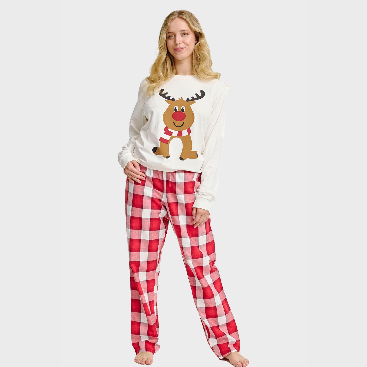 Flannel pyjamas - Reindeer - Damen